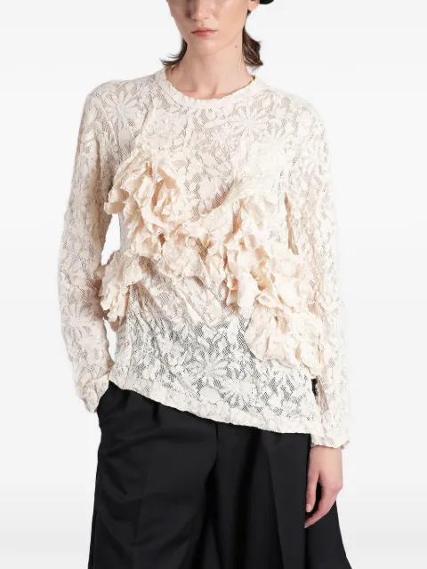 ruffled floral-lace sweater by COMME DES GARCONS
