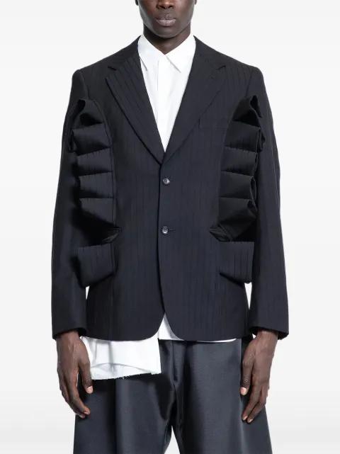 ruffled pinstripe blazer by COMME DES GARCONS