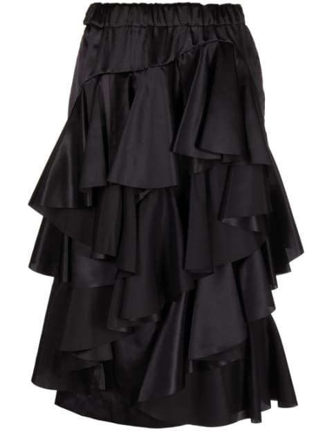 ruffled tiered midi skirt by COMME DES GARCONS