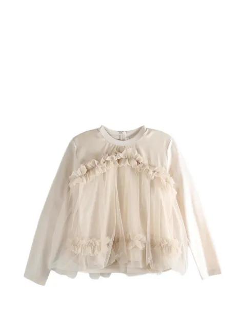 ruffled tulle-overlay blouse by COMME DES GARCONS