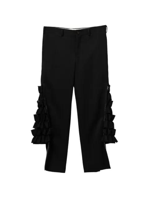 ruffled zip details trousers by COMME DES GARCONS