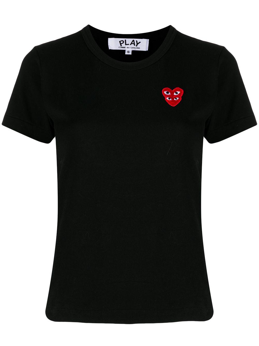 short-sleeved heart patch T-shirt by COMME DES GARCONS