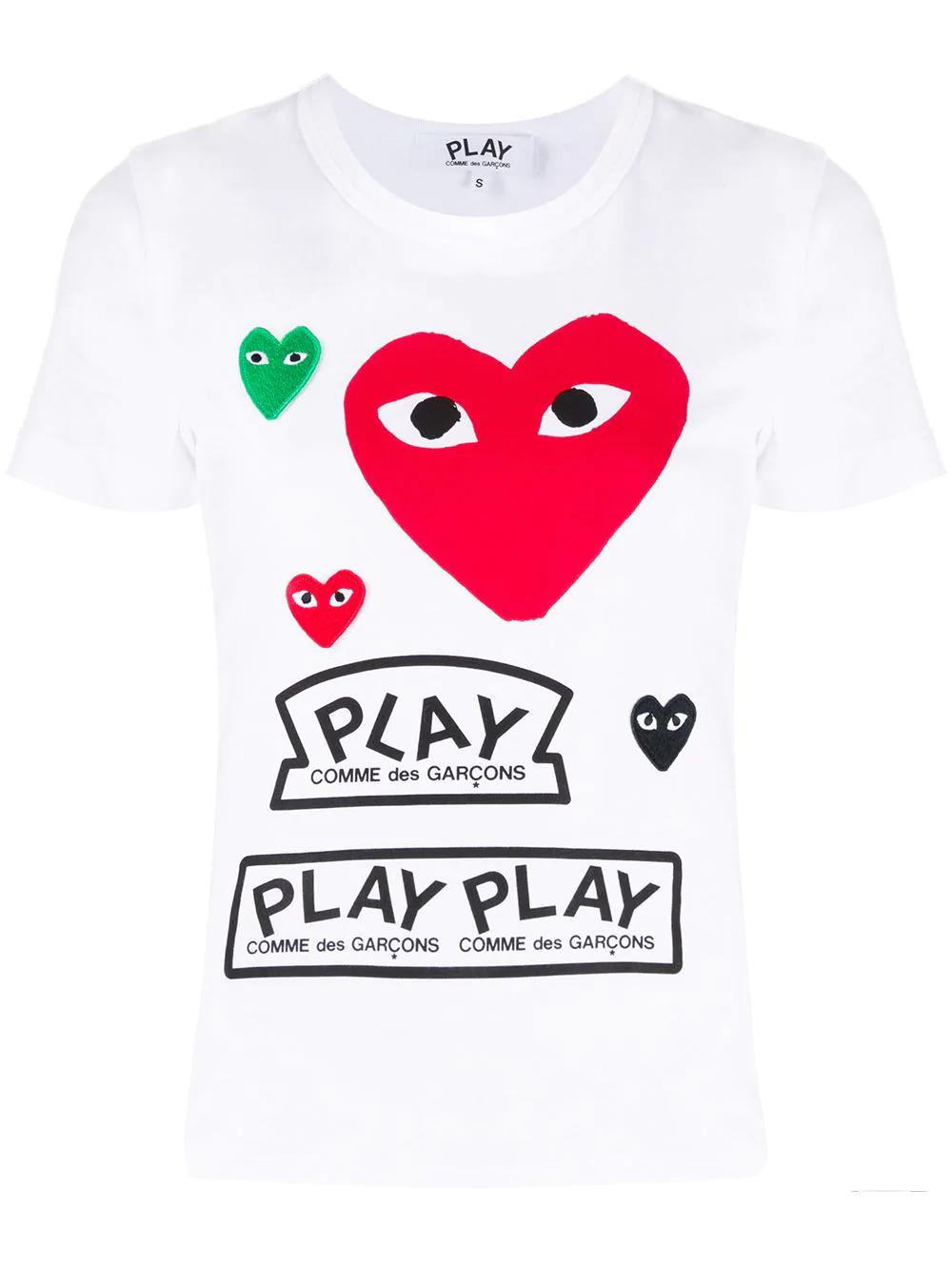 short-sleeved heart print T-shirt by COMME DES GARCONS