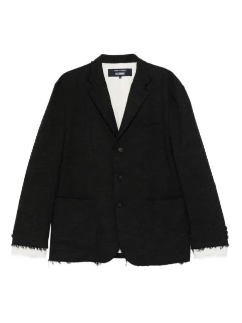 single-breasted frayed-edge blazer by COMME DES GARCONS