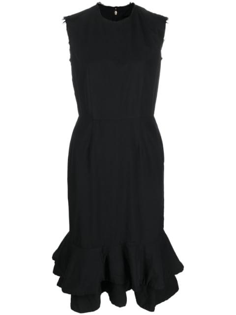 sleeveless ruffle-trim midi dress by COMME DES GARCONS