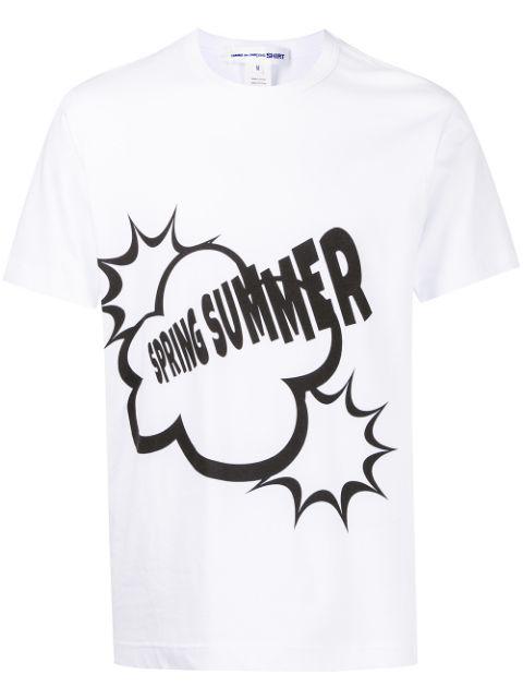 slogan-print cotton T-shirt by COMME DES GARCONS