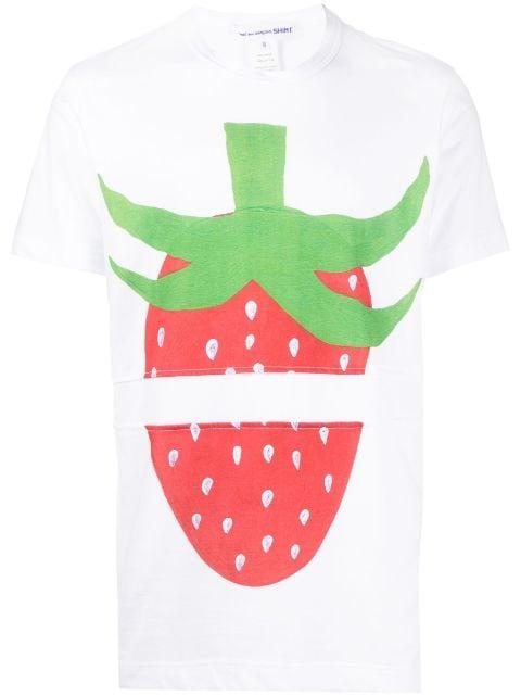 strawberry-print cotton T-shirt by COMME DES GARCONS