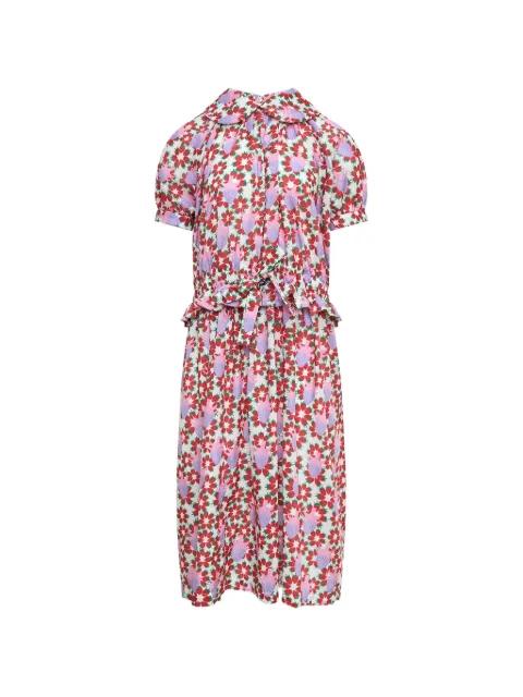 strawberry-print ruffled midi dress by COMME DES GARCONS