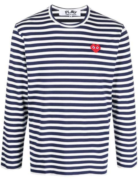 stripe-pattern cotton T-shirt by COMME DES GARCONS