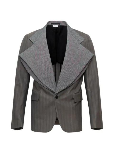 stripe-pattern oversize-lapels blazer by COMME DES GARCONS
