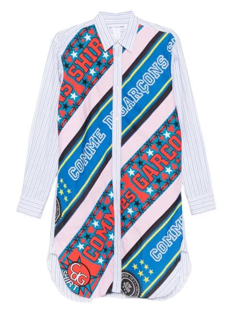 stripe-print panelled shirt by COMME DES GARCONS