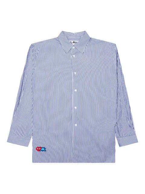 striped embroidered-detail shirt by COMME DES GARCONS