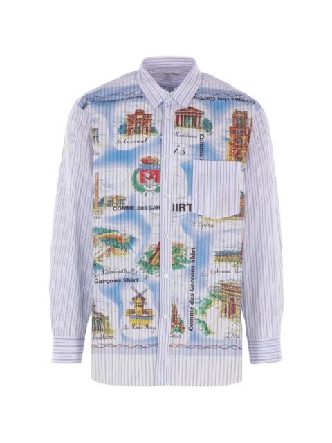 striped graphic-print shirt by COMME DES GARCONS