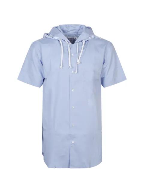 striped hoodied shirt by COMME DES GARCONS