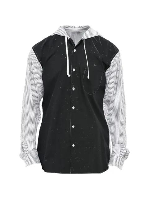striped hoodied shirt by COMME DES GARCONS