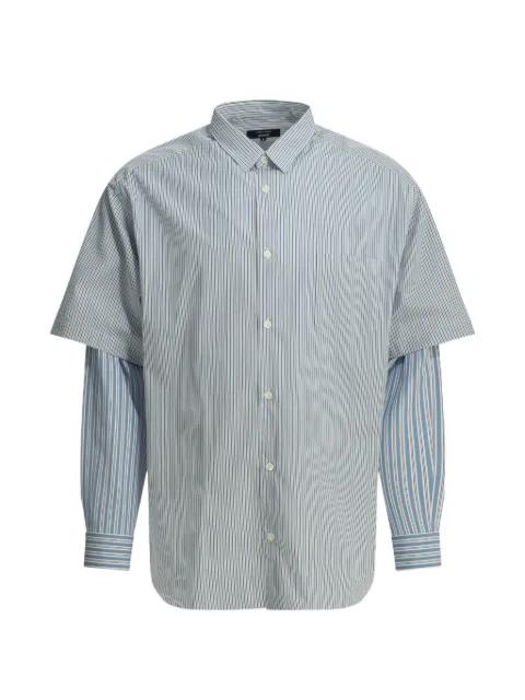 striped layered-sleeve shirt by COMME DES GARCONS
