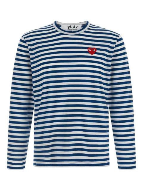 striped logo-patch T-shirt by COMME DES GARCONS