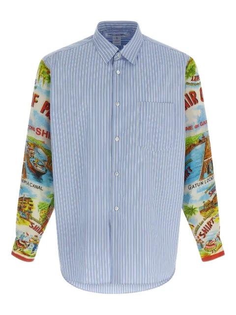 striped patterned-sleeve shirt by COMME DES GARCONS