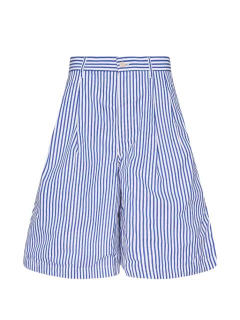 striped pleat-detail shorts by COMME DES GARCONS