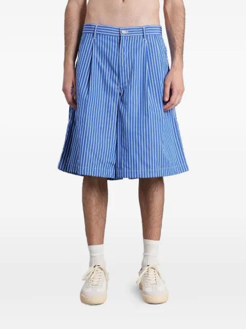 striped pleated shorts by COMME DES GARCONS
