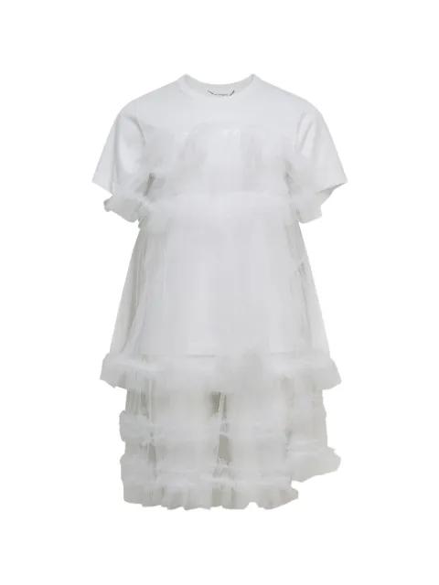 tulle-overlay ruffled T-shirt by COMME DES GARCONS