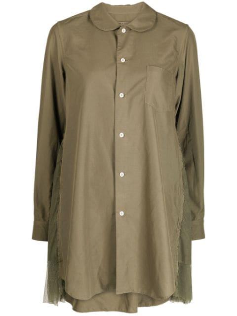 tulle-panel asymmetric shirt by COMME DES GARCONS