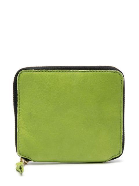 washed bi-fold zip-up wallet by COMME DES GARCONS