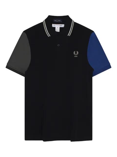 x Fred Perry colour-block short-sleeve polo shirt by COMME DES GARCONS