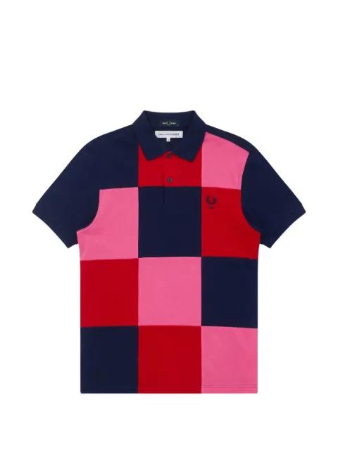 x Fred Perry patchwork-design polo shirt by COMME DES GARCONS
