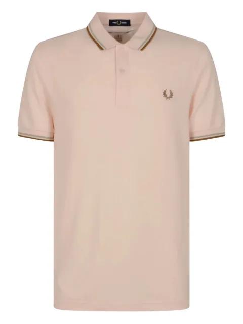 x Fred Perry slogan-print polo shirt by COMME DES GARCONS