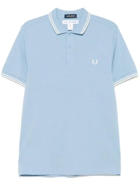 x Fred Perry striped-trim polo shirt by COMME DES GARCONS