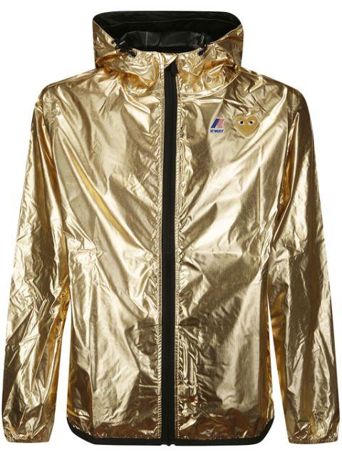 x K-Way Heart-patch hoodied jacket by COMME DES GARCONS