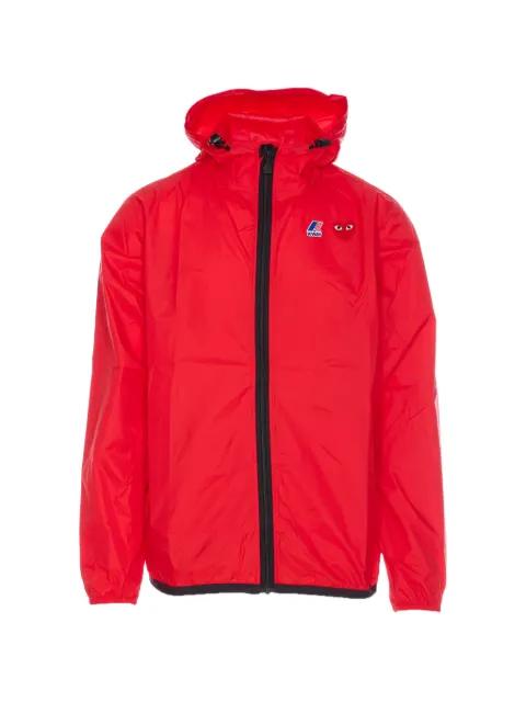 x K-Way heart-logo hoodied jacket by COMME DES GARCONS