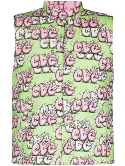 x KAWS cartoon logo gilet by COMME DES GARCONS