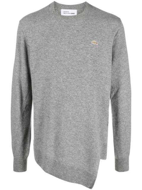 x Lacoste asymmetric wool sweater by COMME DES GARCONS