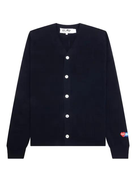 x The Artist Invader heart-patch cardigan by COMME DES GARCONS