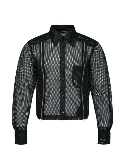zip-detail mesh shirt by COMME DES GARCONS
