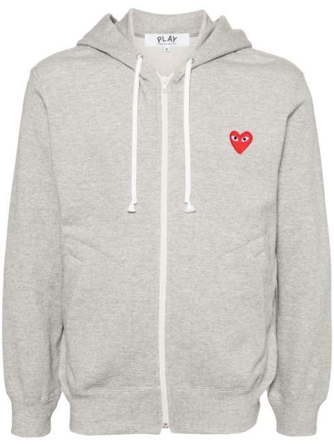 zipped almond eye heart hoodie by COMME DES GARCONS