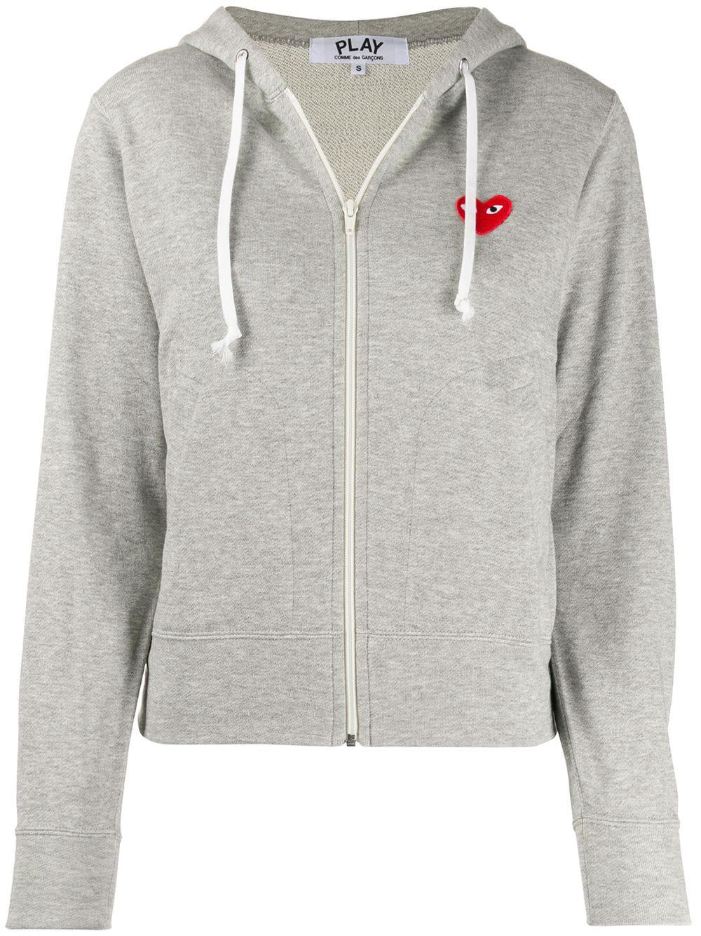 zipped almond eye heart hoodie by COMME DES GARCONS