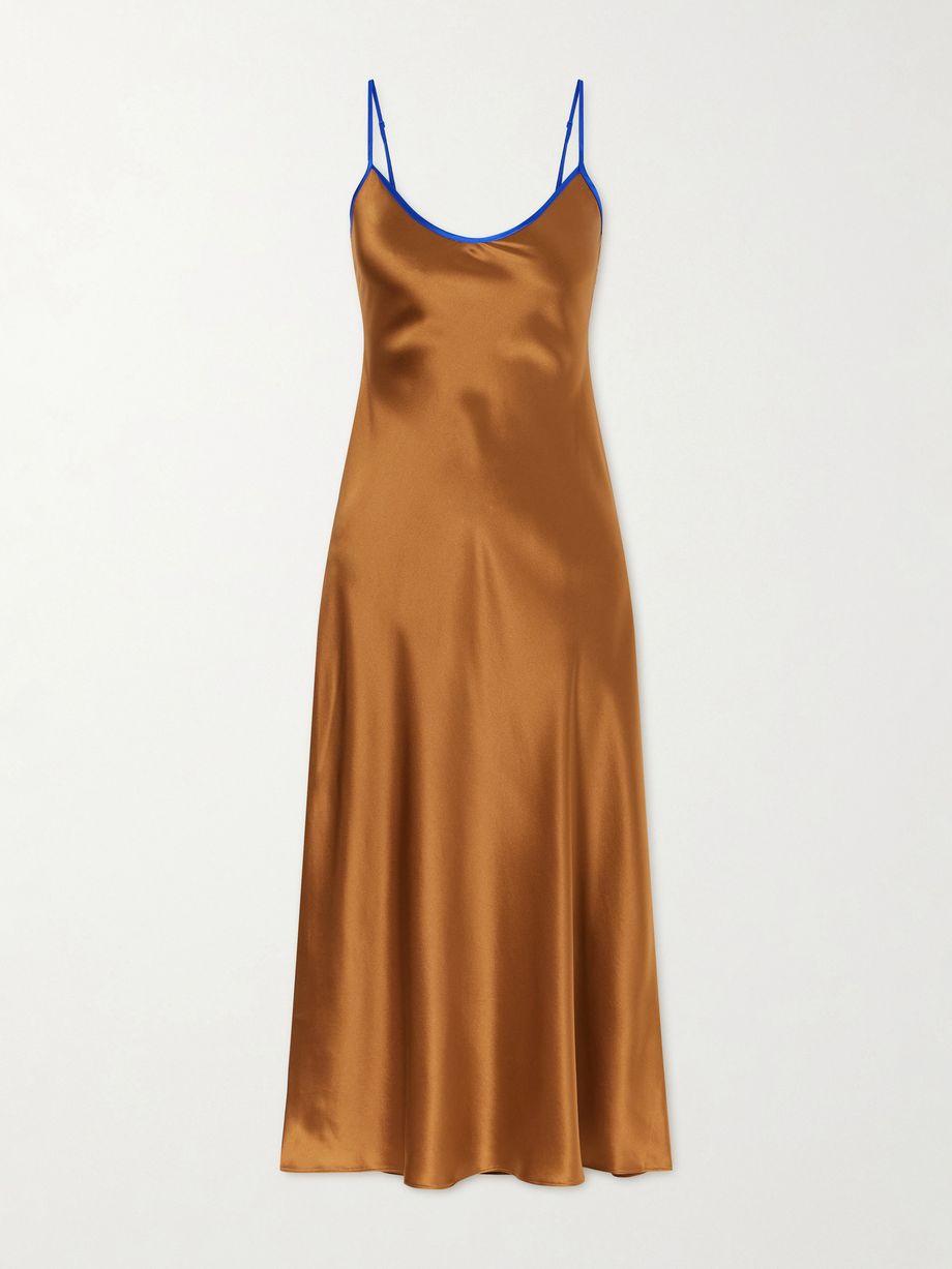 Bias silk-charmeuse slip midi dress by COMME SI