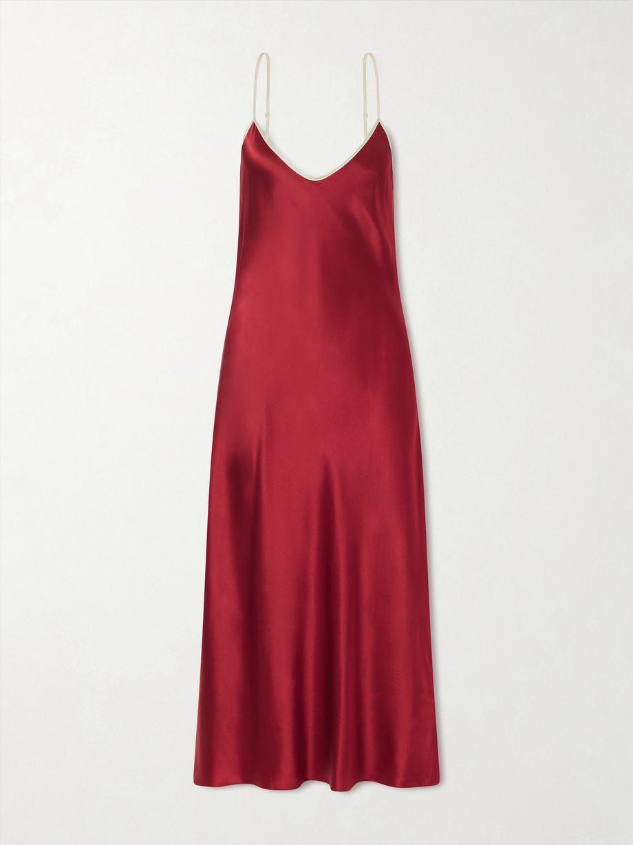 Bias slip silk-charmeuse midi dress by COMME SI