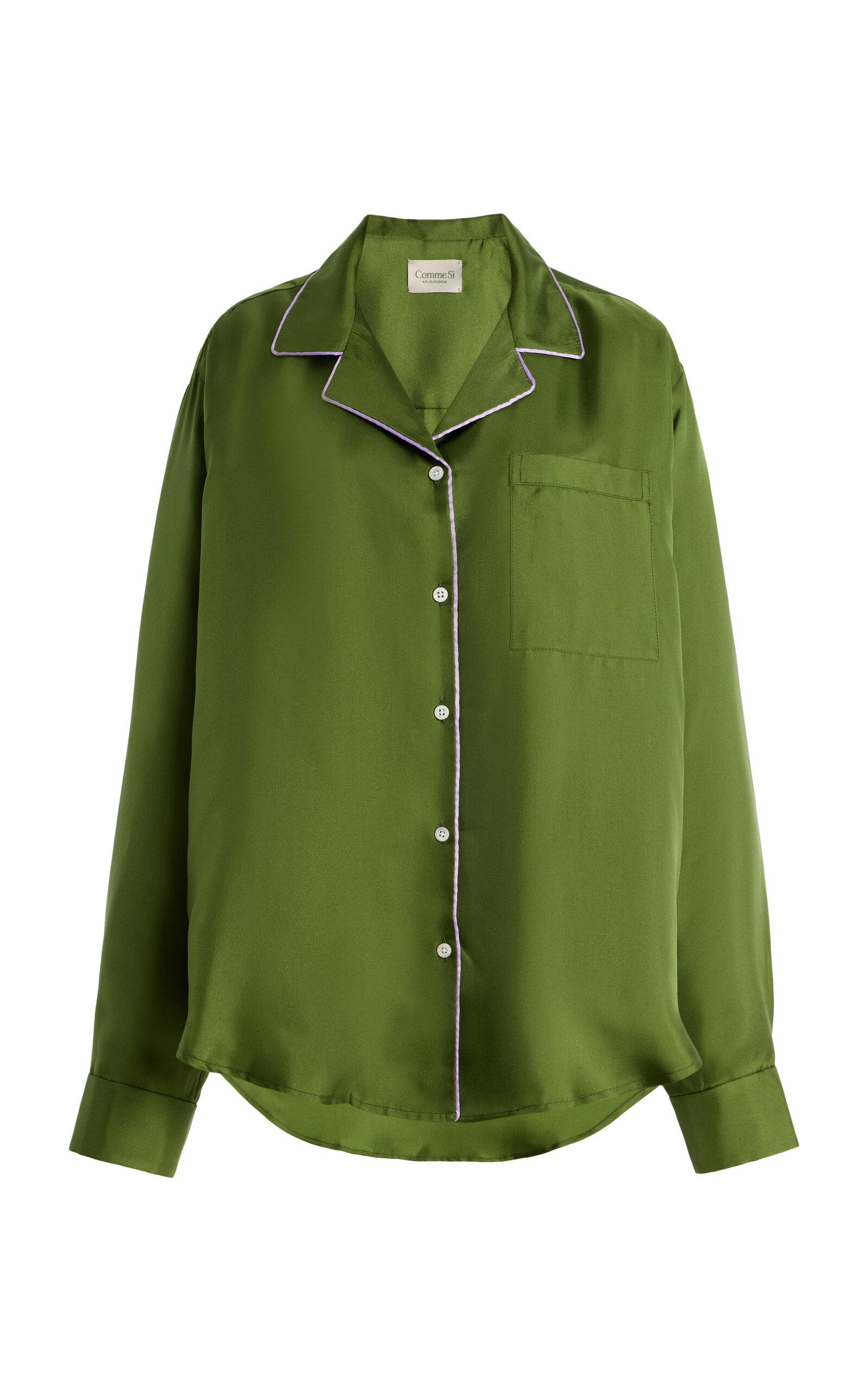Comme Si Notched Collar Silk Shirt - Moda Operandi by COMME SI