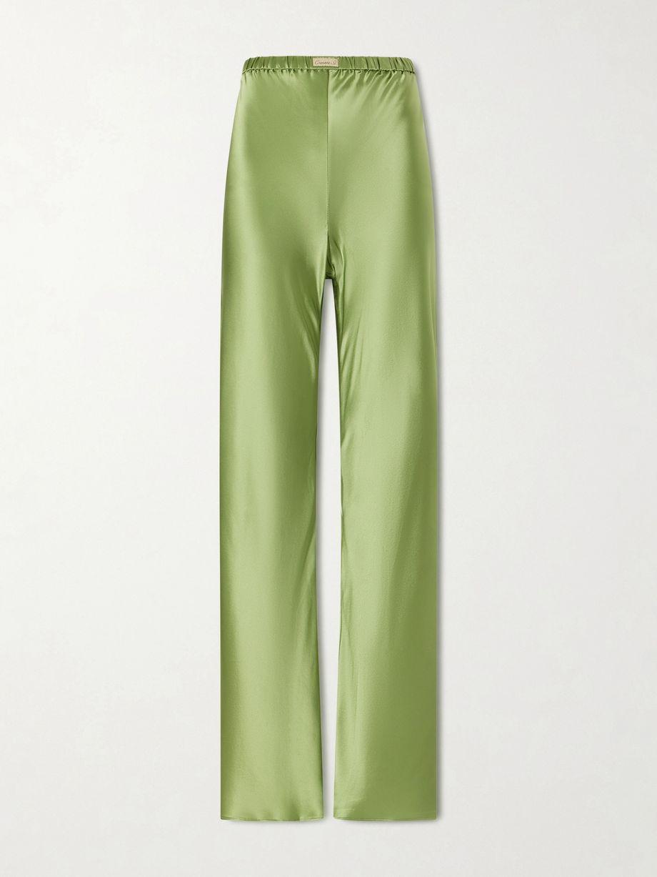 Silk-bias straight-leg pants by COMME SI