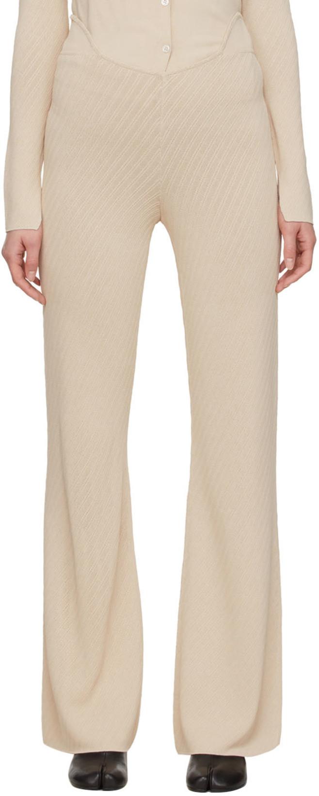 Beige Heather Lounge Pants by COMMISSION