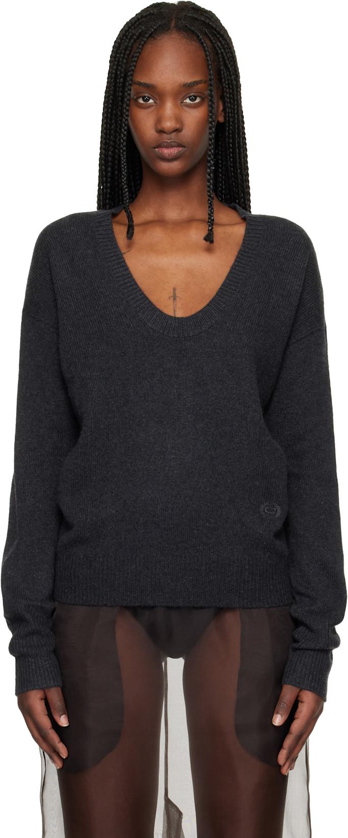 Navy U Neck Sweater by COMMISSION