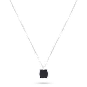 Onyx Silver Pendant Necklace by COMMON LINES