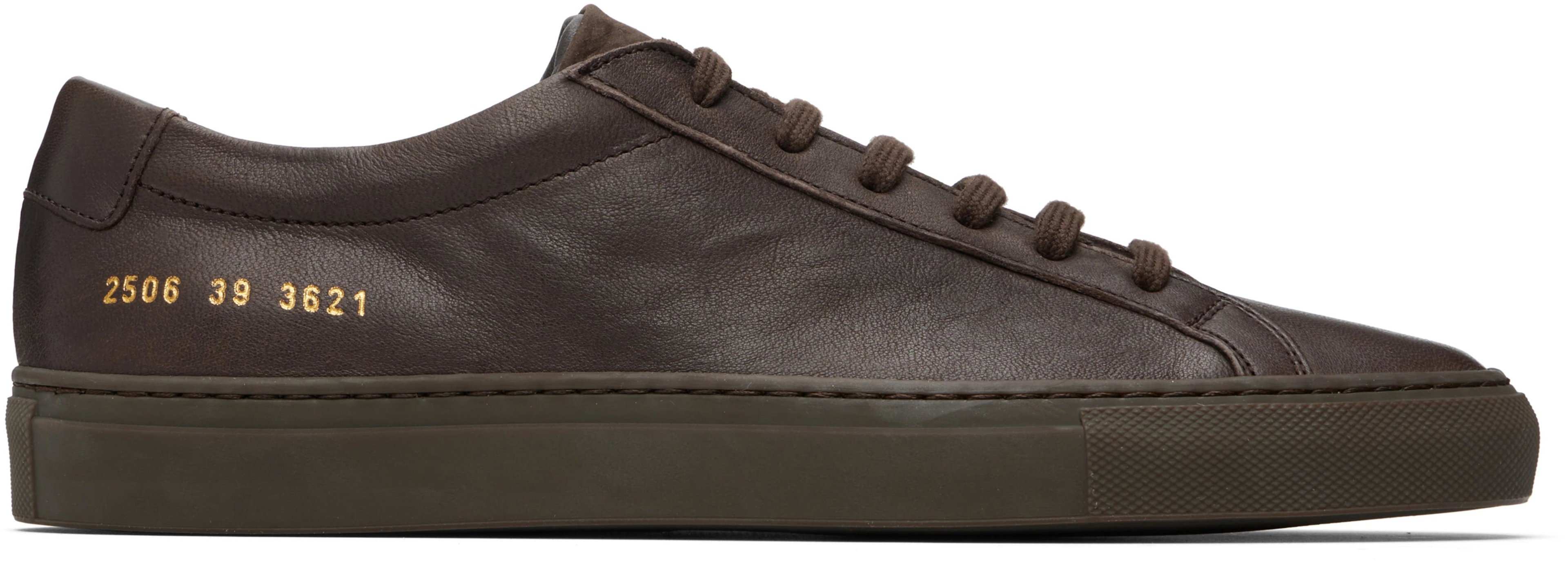 Brown Achilles Premium Sneakers by COMMON PROJECTS