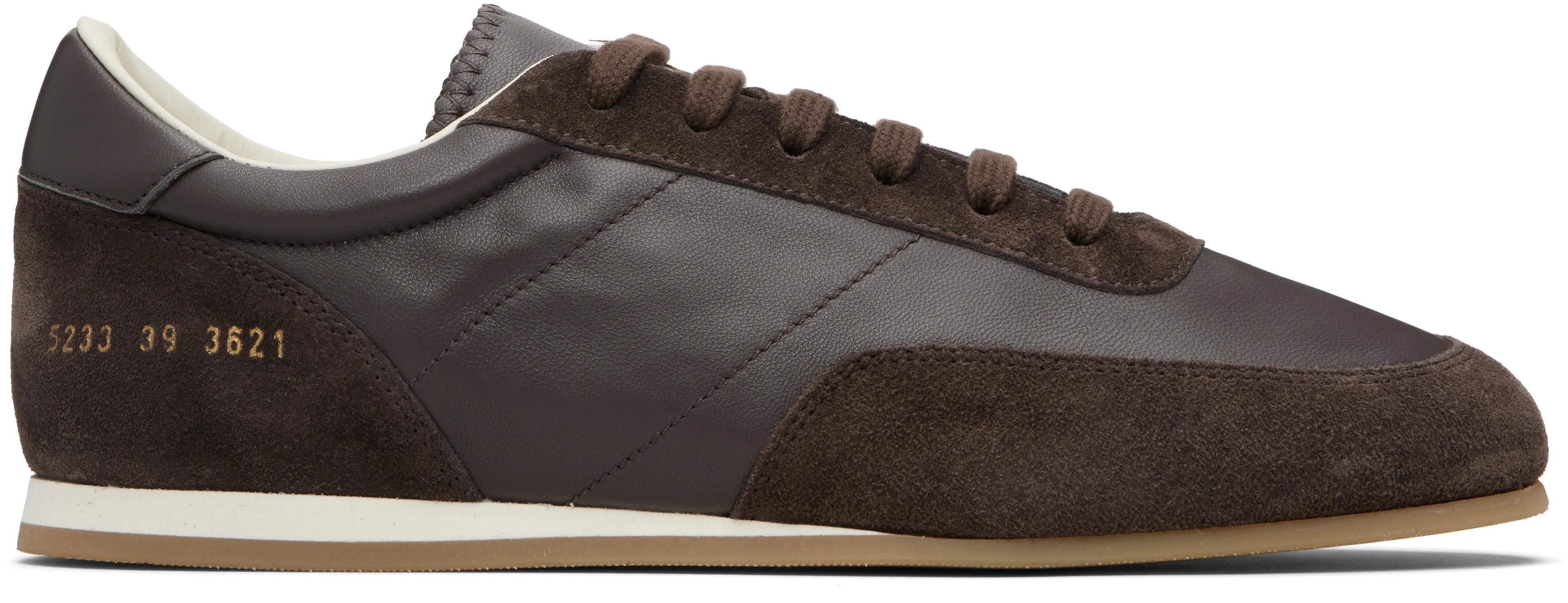 Brown Minimal Runner Sneakers by COMMON PROJECTS