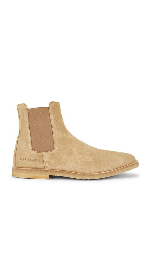 Common Projects Suede Chelsea Boot in Beige by COMMON PROJECTS