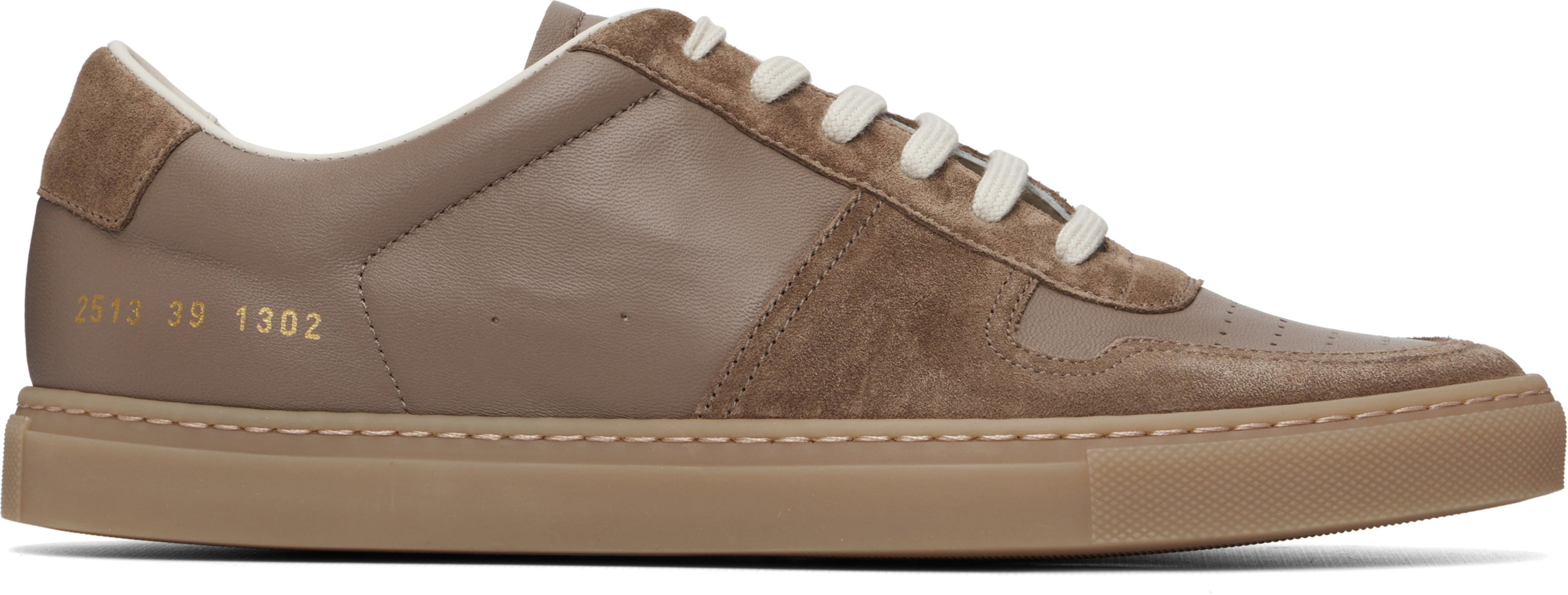 Taupe BBall Slim Gum Sole Sneakers by COMMON PROJECTS